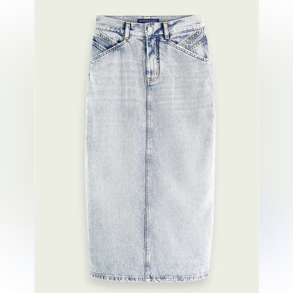 SCOTCH & SODA
High-Rise Structured Denim Midi Pencil Skirt XS - Picture 1 of 8